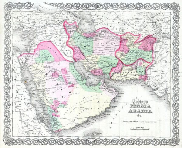 04 Peta Persia dan Arabia - Joseph Hutchins Colton Map